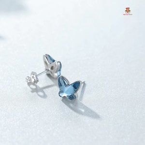 Sterling Silver Swarovsk Crystal Butterfly Studs.